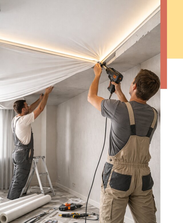 Монтаж натяжного потолка с подсветкой в ессентуках от 969 руб. | ОТДЕЛОЧНИК-Ссн