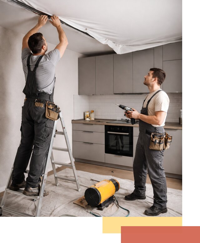 Монтаж натяжного потолка на кухне в ессентуках