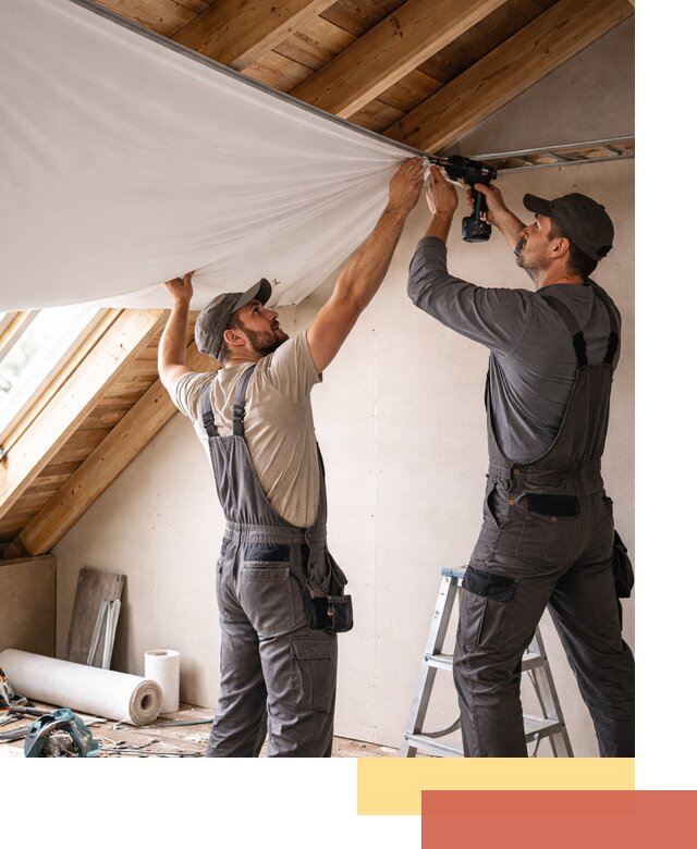 Монтаж натяжного потолка в мансарде в ессентуках