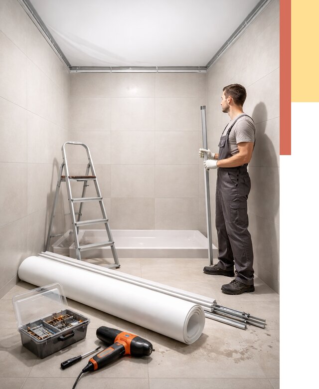 Монтаж натяжного потолка в санузле в ессентуках от 1886 руб. — ОТДЕЛОЧНИК-Ссн