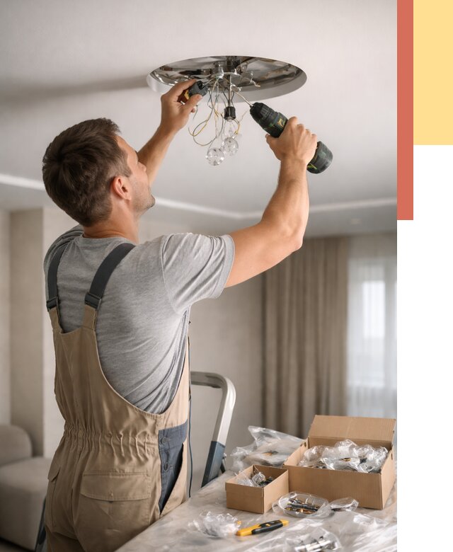 Установка люстры в натяжной потолок в ессентуках от 1224 руб. | Быстро и недорого — ОТДЕЛОЧНИК-Ссн