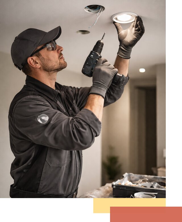 Установка точечных светильников в натяжной потолок в ессентуках