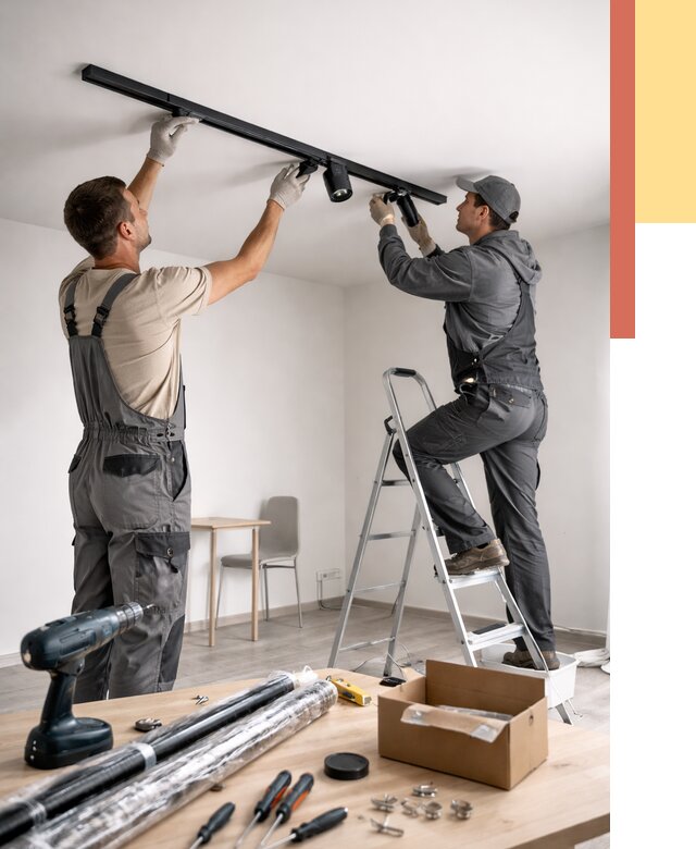 Установка трековых светильников в натяжной потолок в ессентуках от 4283 руб. | ОТДЕЛОЧНИК-Ссн