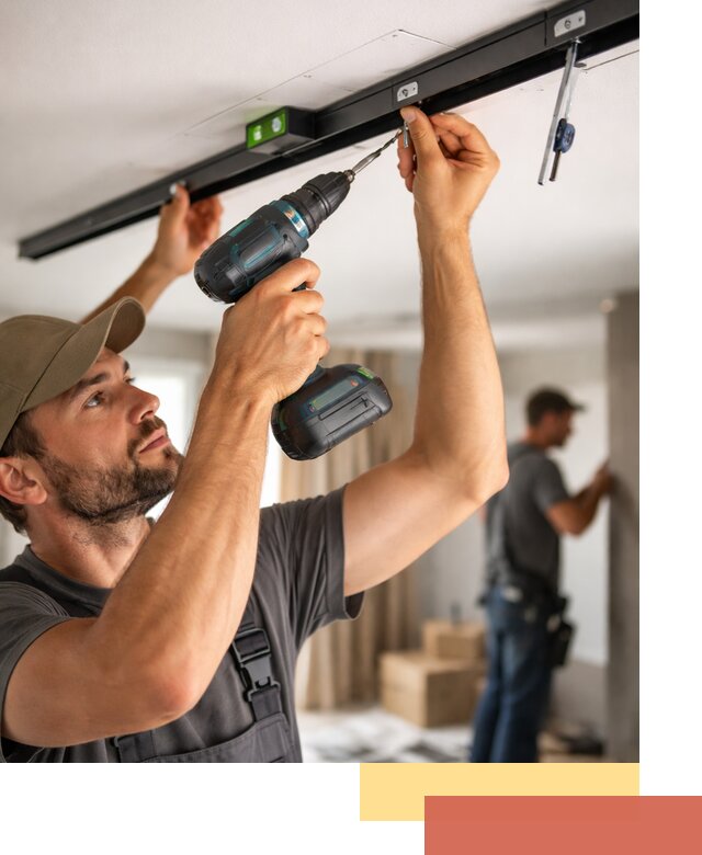 Установка трековых светильников в натяжной потолок в ессентуках