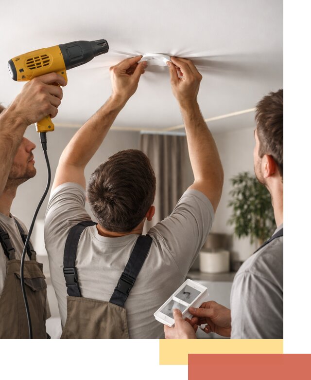 Ремонт прокола полотна натяжного потолка в ессентуках