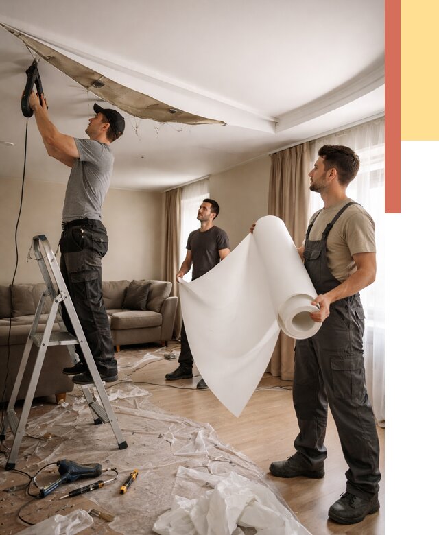 Замена полотна натяжного потолка в ессентуках от 9687 руб. быстро и недорого | ОТДЕЛОЧНИК-Ссн