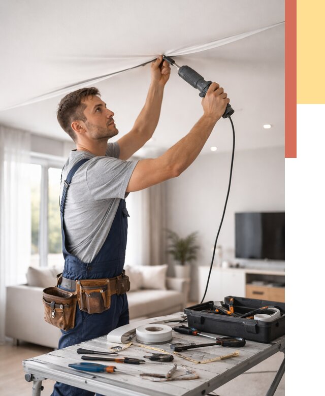 Ремонт натяжных потолков в ессентуках от 9687 руб. под ключ — ОТДЕЛОЧНИК-Ссн