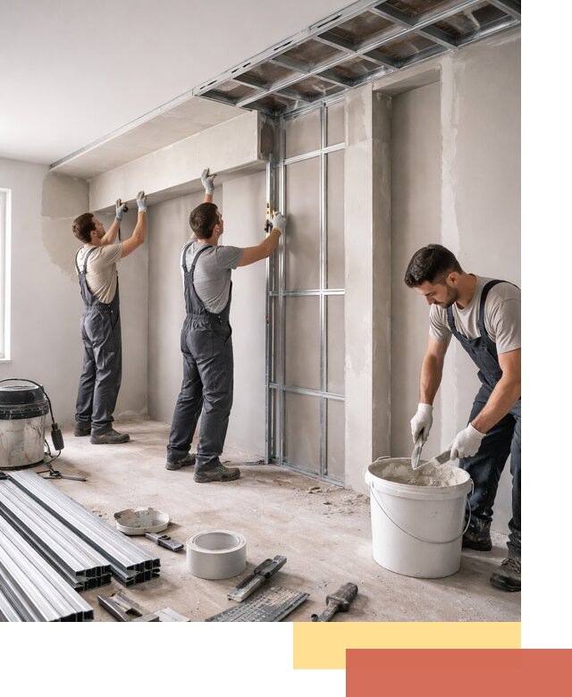 Монтаж потолка из гипсокартона с нишей в ессентуках