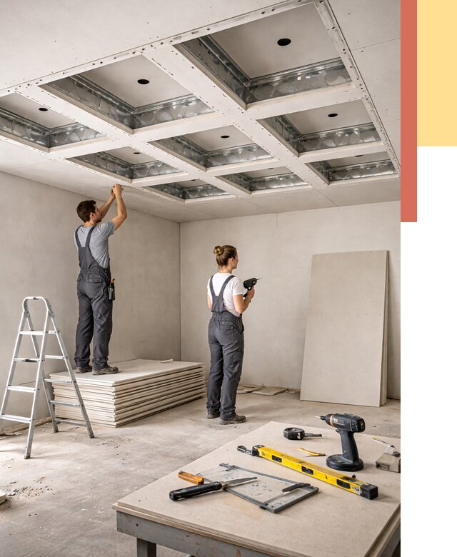 Кессонный потолок из гипсокартона в ессентуках от 1886 руб. — монтаж и под ключ | ОТДЕЛОЧНИК-Ссн