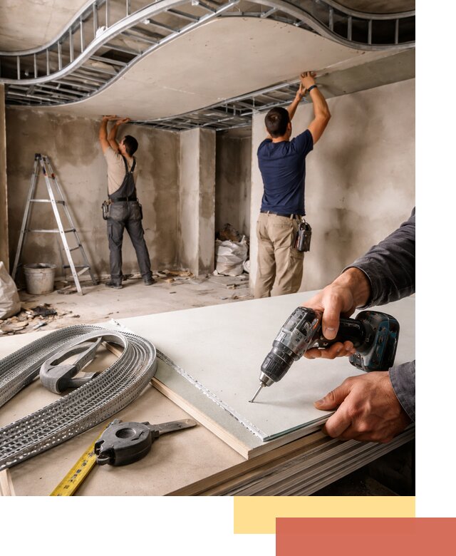 Криволинейный потолок из гипсокартона в ессентуках — монтаж и отделка