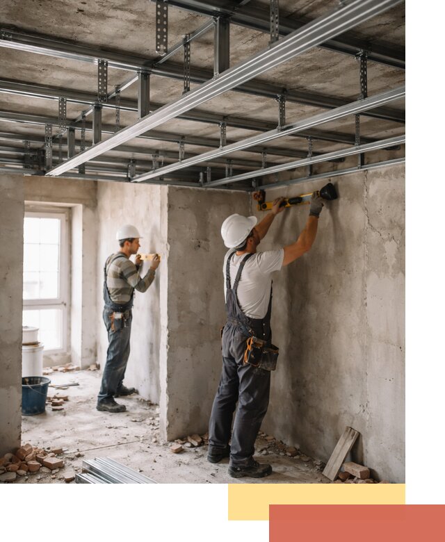 Монтаж каркаса потолка из профильного профиля в ессентуках