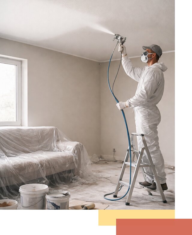 Покраска потолка краскопультом в ессентуках быстро и качественно